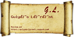 Gulyás Lóránt névjegykártya