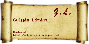 Gulyás Lóránt névjegykártya