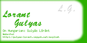 lorant gulyas business card